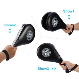 Estink Taekwondo Kick Pads, 1 Pair Professional TKD Kicking Targets Training Karate Boxing Practice Pad for Children and Adults (Black)