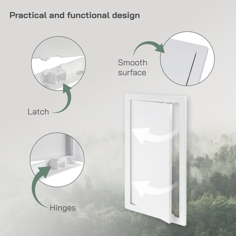 Vent Systems White ABS Plastic Access Panel 8 x 16