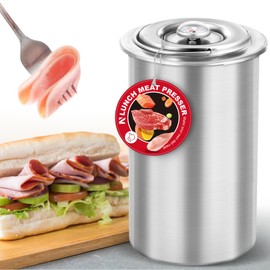 NEWTRY Meat Press Deli Meat Maker Lunch Meat Cooker Ham Meat Presser 304 Stainless Steel with Thermometer Homemade Sandwich Meat Maker
