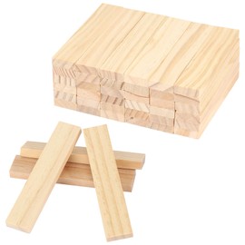 Wooden Blocks for Building, Pack of 40, Natural Coloured Building Blocks, Wooden Blocks for Crafts, 100 x 20 x 7 mm, Wooden Blocks, Wooden Strip, Wooden Sticks, Craft Wood