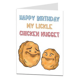 Funny Happy Birthday Card Chicken Nugget Theme Perfect For Boyfriends Girlfriend Or Best Friend Quirky Silly Design Blank Inside To Add Your Own Personal Greeting