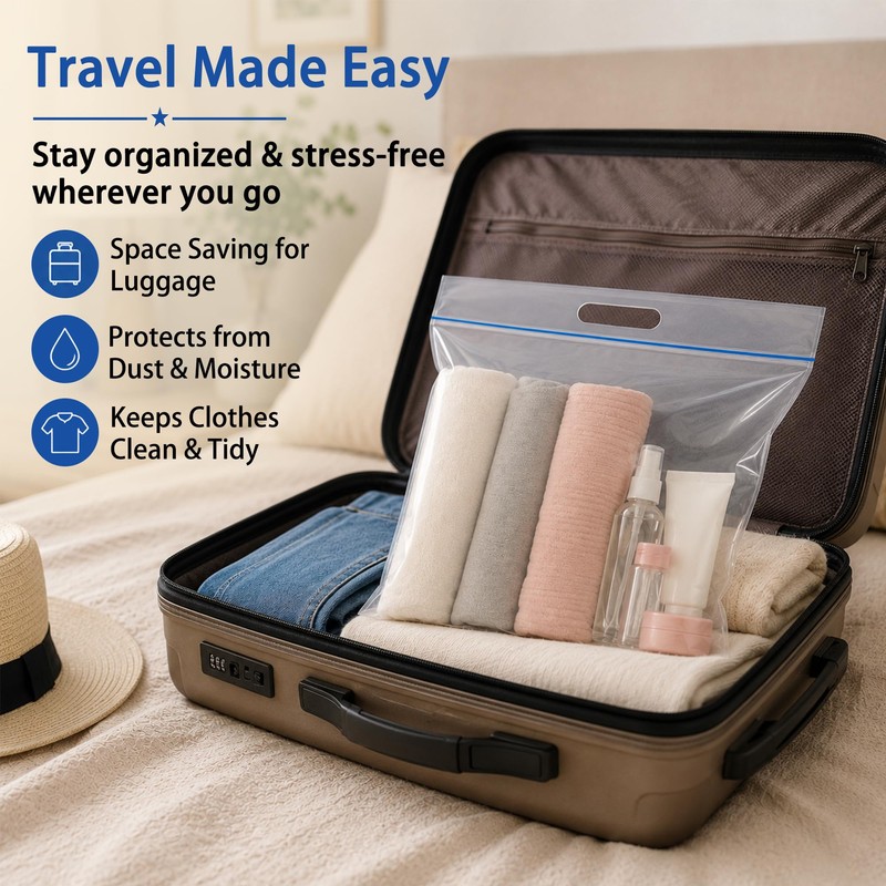 3 Gallon Extra Large Zipper Bag, Clear Plastic Zip Bag