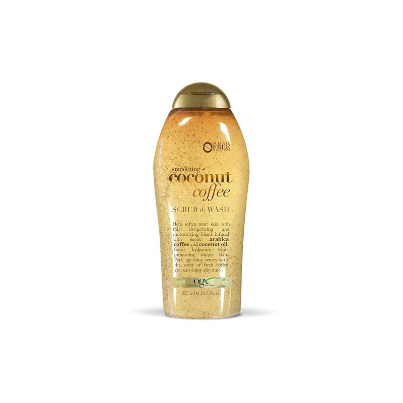 OGX, Body Wash y Exfoliante de Coco y Café, 577