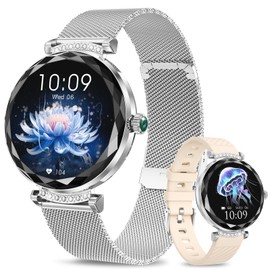 niolina Smart Watch for Women Answer/Make Call, 1.19" AMOLED Smartwatch with Bluetooth for Android iOS Phones, IP68 Waterproof Fitness Tracker with Step Counter, Multiple Sports Modes, Silver