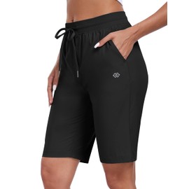 MoFiz Hiking Shorts Women Quick Dry Cargo Shorts for Women Lightweight with Zipper Pockets for Outdoor Travel Athletic Golf Casual Summer Black M