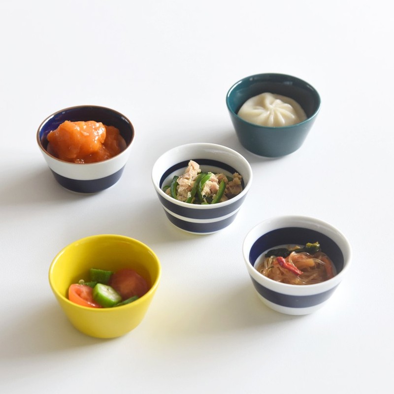 natural69 irotoridori [Bowl Small] blue, green, 6 X/Tall 3.5 cm Hasami