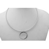 COUYA Disc Choker Necklace Women Silver Stainless Steel Statement Collar