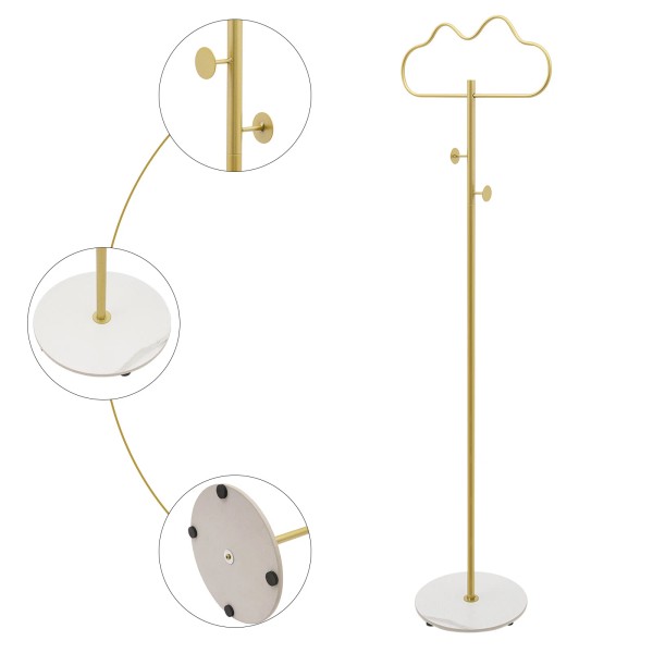 Unbranded Modern Gold Cloud-shaped Coat Rack Floor Mounted Clothes Hanger