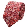 LHXzizizi Floral Ties Skinny Tie for Men, Cotton Mens Neckties for Wedding, Casual, Business, Party, Daily Use, School (Red)