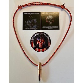 Paracord .50 Cal Sniper HOG Tooth ...Necklace ...+ 1 Decal ... Orange/Black