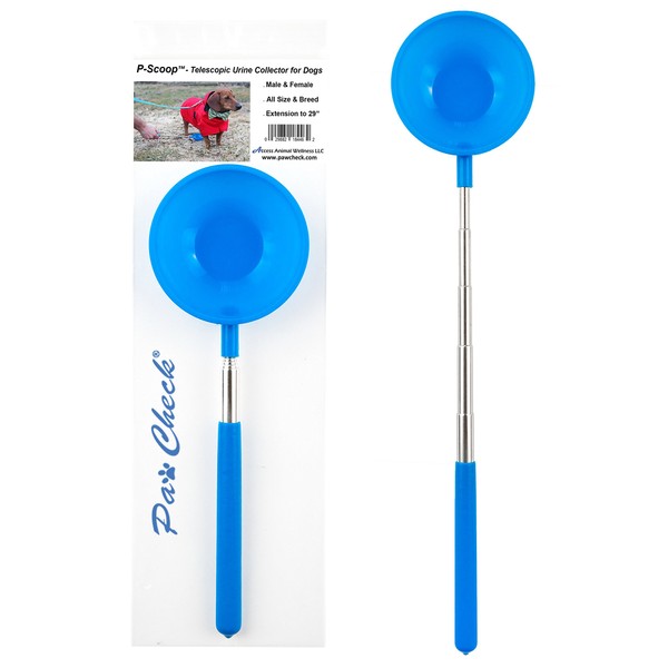 PawCheck P-Scoop Dog Urine Collector - Telescopic Dog Urine Catcher extends to 29"