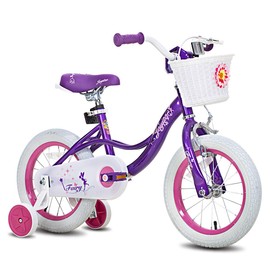 JOYSTAR 18 Inch Girls Bike for Age 5-8 Kids Bicycle for 5 6 7 8 9 Years Old Girl Bicycle with Basket & Training Wheels Kid Bikes Purple