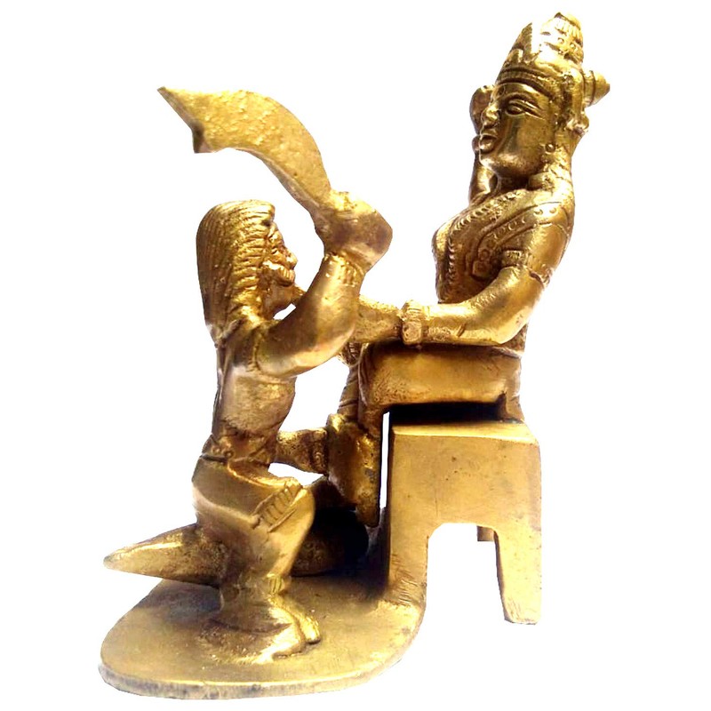 Purpledip 11993 Brass Idol Bagalmukhi Devi or Pitambari MATA: Mahavidya