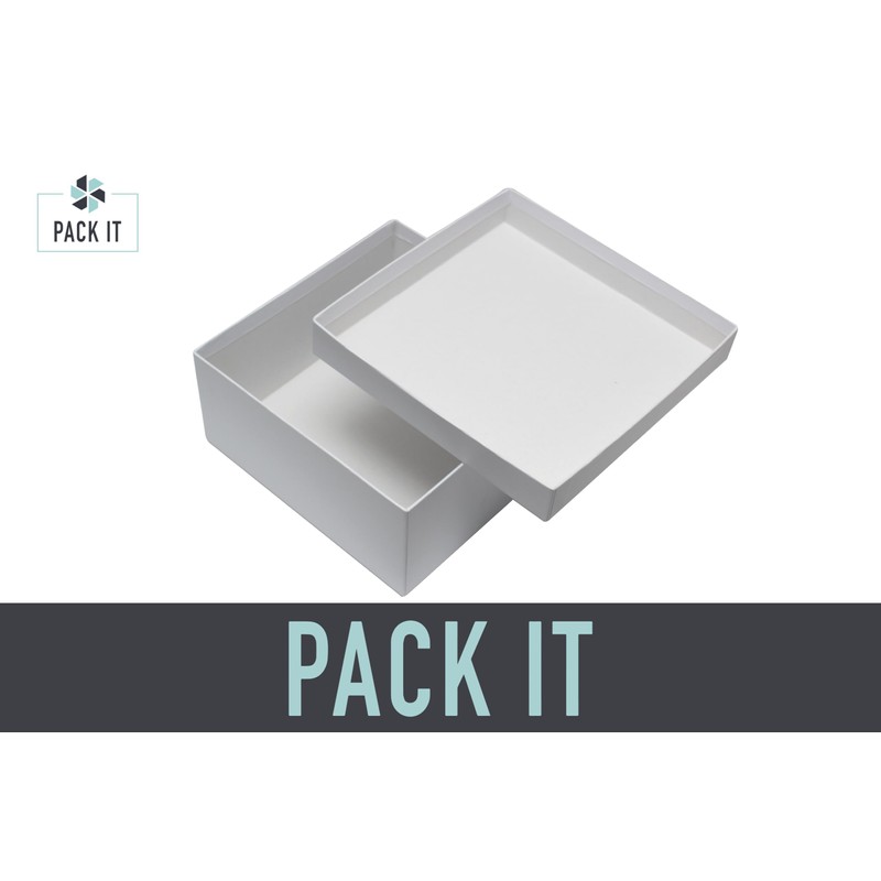 PACKIT | Caja Base y Tapa Chica blanca 20x20x9.5 |