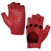 Harssidanzar Womens Leather Gloves,Womens Lambskin Leather Half-Finger Fingerless Driving Gloves
