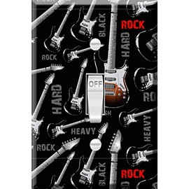 Toggle Wallplate, Single Light Switch Cover Plate - Rock Guitar background