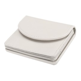 QUARKZMAN PU Leather Business Card Holder Wallet with Magnetic Closure Bag Holder for Women Credit ID White, White, Elegant