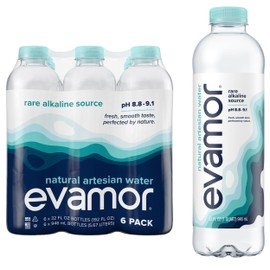 EVAMOR Artesian Bottled Water - Single Source, Naturally Alkaline and Full of Electrolytes for Hydration and Health, 32 Fl. Oz. Bottles (Pack of 6)