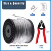 Glarks 72Pcs 1/8" 300ft Stainless Steel Wire Rope Cable Set