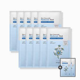 skin food [Skinfood] Blue Chamomile Hyaluronic Mask Pack 10 sheets / [스킨푸드]블루 캐모마일 히알루로닉 마스크팩 10매
