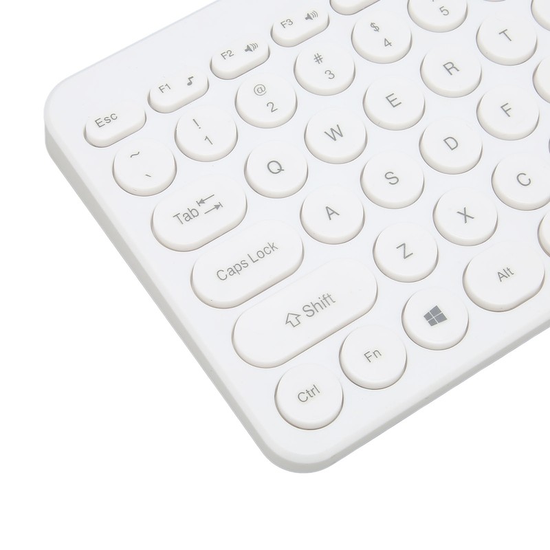 2.4G Wireless Keyboard Mouse Combo 78 Key Retro Round Keycap