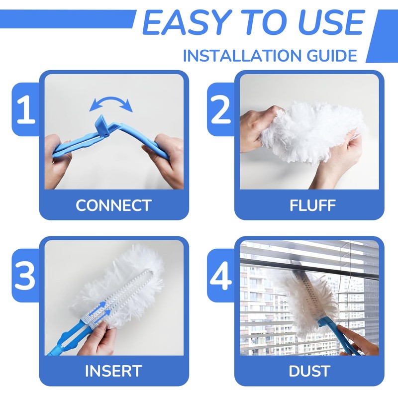 JEBBLAS Disposable Duster Refills White Replacement Head 20 Count