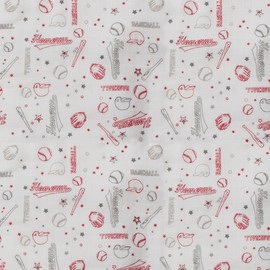 Bacati Muslin 2 Piece Security Blankets, Baseball/Red/Grey