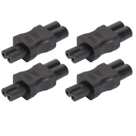 4PCS IEC320 C6 to IEC320 C7 Power Adapter Plug and Play PDU Chassis Power Converter for Computer Laptop