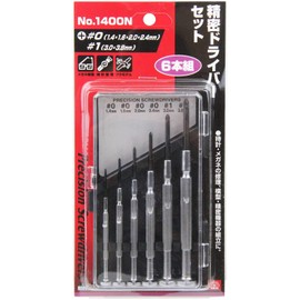 SK11 Precision Screwdriver Set of 6 + No.0 (1.4, 1.6, 2.0, 2.4), No.1 (3.0, 3.8), No.1400N