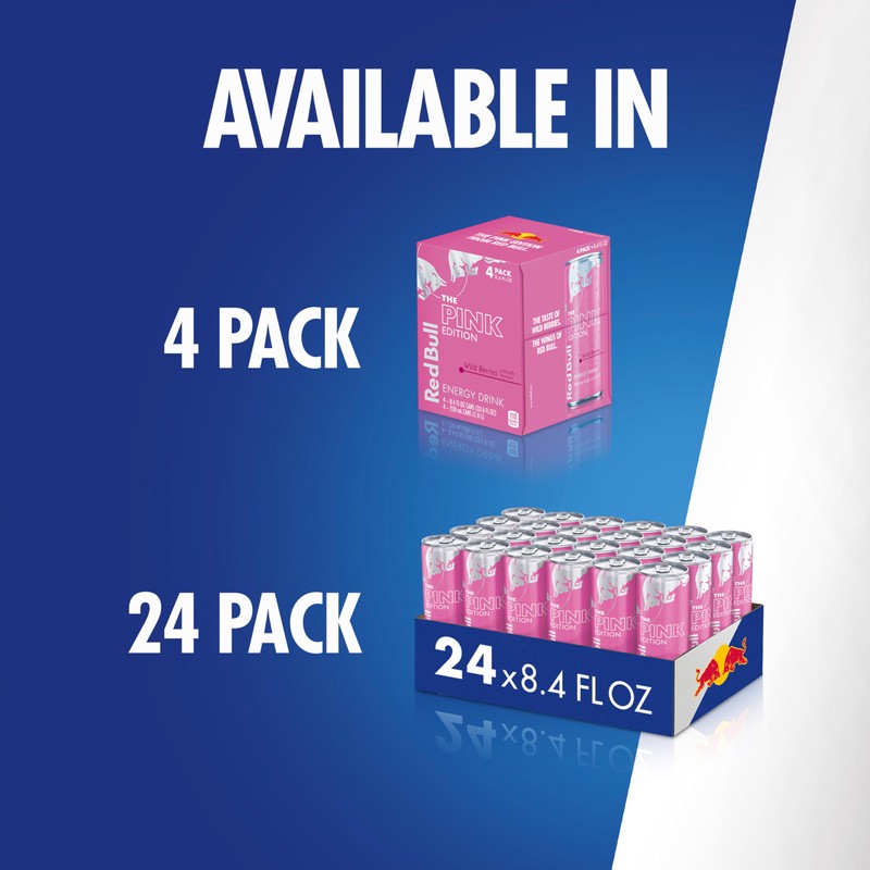 Red Bull Wild Berries, Pink Edition, with 80mg Caffeine plus