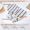 Bartthysn[3Pcs+1] 3Pack Reusable Linen Bread Bags for Homemade with 1Pack
