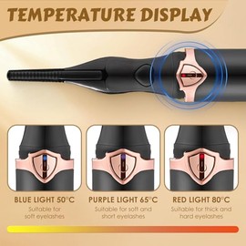Electric Eyelash Curler, Rizador de Pestañas Eléctrico Mini Portátil con Calentamiento Rápido, 3 Temperaturas Ajustables, Rizado Duradero 24H para... 
