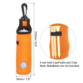 PATIKIL Golf Ball Carrying Bag Golf Tee Holder Pouch for Men Women Portable Neoprene Golf Ball Holder Orange Storage Gift