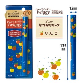 Plus Scissors SC-130P-R 35-625 Portable Fit Cut Curved Twiggy Limited Retro Pattern Apple