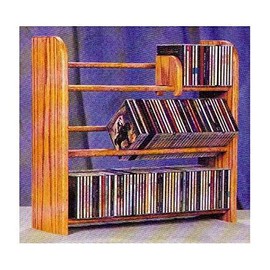 3 Row Dowel CD Rack (Honey Oak)