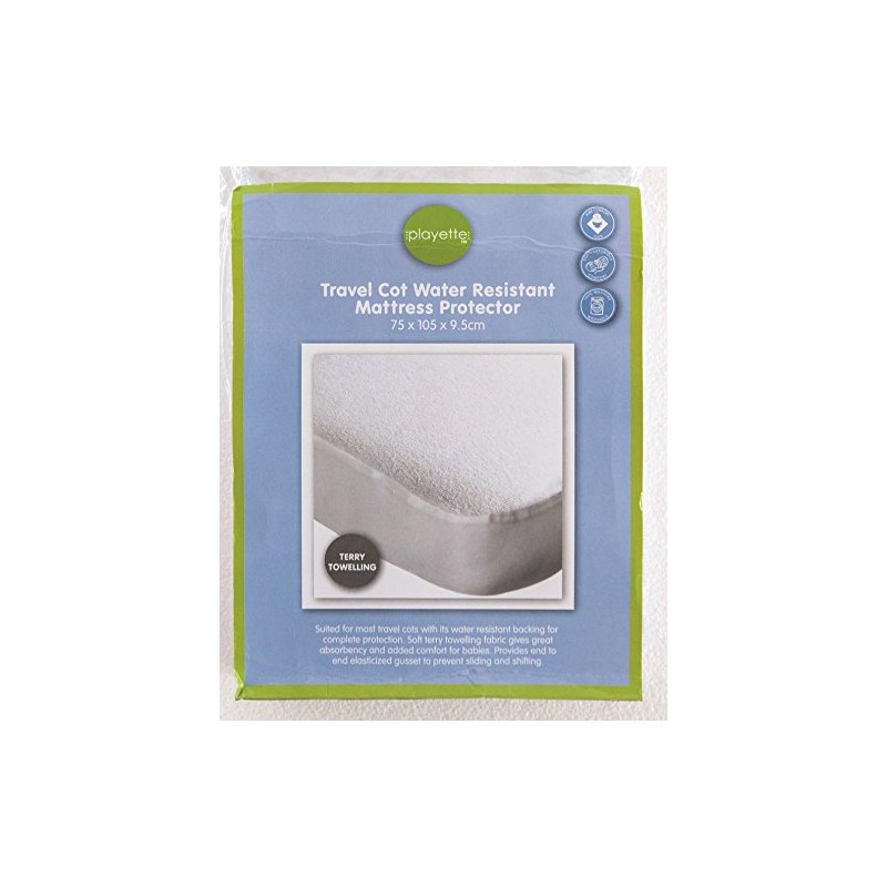 Playette Travel Embossed Mattress Protector, White