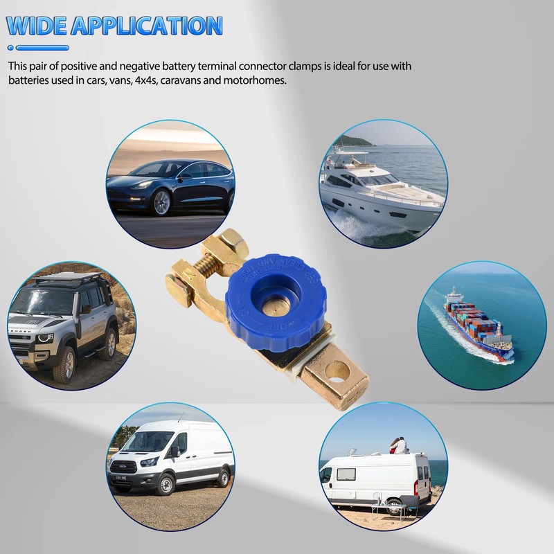 Pure Brass Car Top Post Battery Disconnect Switch Isolator Quick