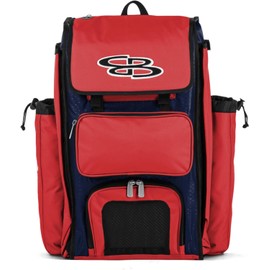 Boombah Catchers Superpack Bat Bag - BM-9024C23 Navy/Red - Holds 4 Bats - Backpack Version (no Wheels)