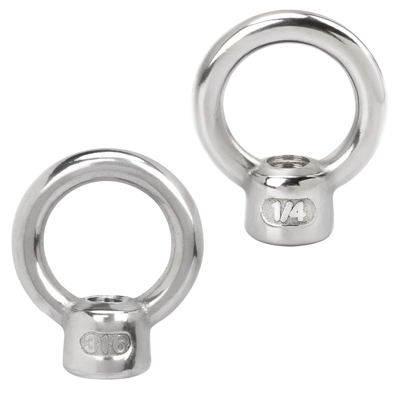 PAGOW 4 Pieces Stainless Steel 316 Lifting Eye Nut, 1/4"
