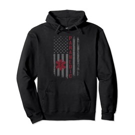 Paramedic American Flag USA EMS EMT first responder Pullover Hoodie
