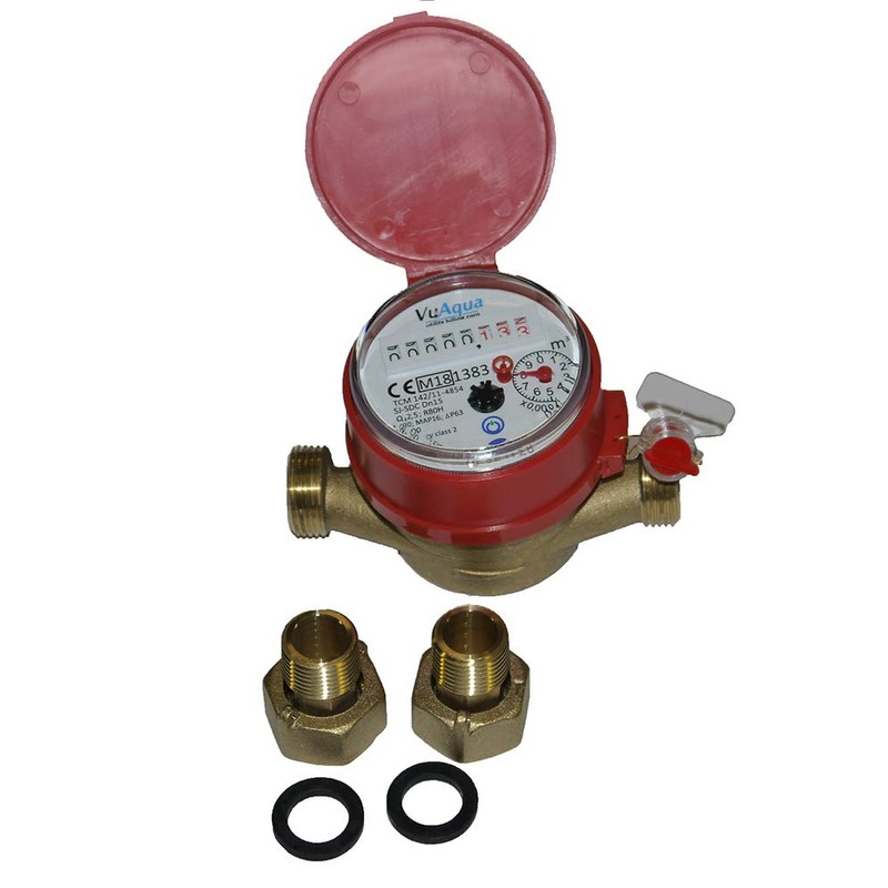 Single-Jet Hot Water Meter 1/2" BSP (15mm)