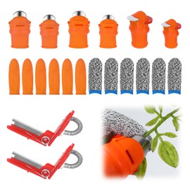 12 Pcs Garden Silicone Thumb Knife for Trim Vegetable Gardening and Kitchen Help, Harvesting Finger Knife with Anti-Cutting Finger Protector, Present for Gardeners (Set A)