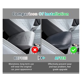 GAFAT V-W Golf 8 8.5 2020-2024 2025 Centre Armrest Cover Cushion, Golf 8.5 GTI GTE GTD Alltrack R Variant Centre Console Pad Protection, PU Microfibre Leather, Golf 8 Accessories (Carbon Fibre)