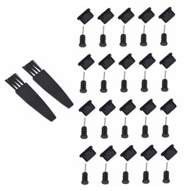 Tofficu 20 Pairs Type C Dust Plug Earphone Stoppers with Brush Protection for Headphone Jack Micro USB Ports Random Style Easy Install Durable Design