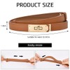 flintronic Women Leather Belt, 2pc Skinny Belt, Slim Thin Waist