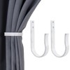 Mayrhyme White Wood Grain Curtain Holdbacks,Solid Aluminum Wall Mounted Curtain