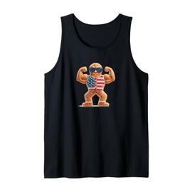 USA Bodybuilder Cookie Man Costume for Gym Lovers Tank Top