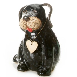 EnigmaSupplies Adorable Ceramic Puppy Dog Figurine | Black