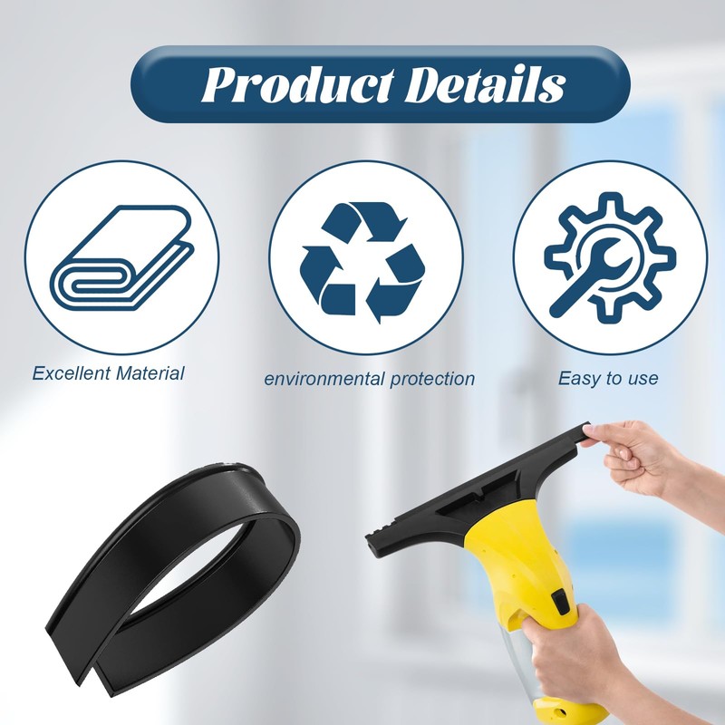 2Pcs Replacement Rubber Strip for Karcher Window Vac Accessories, Rubber