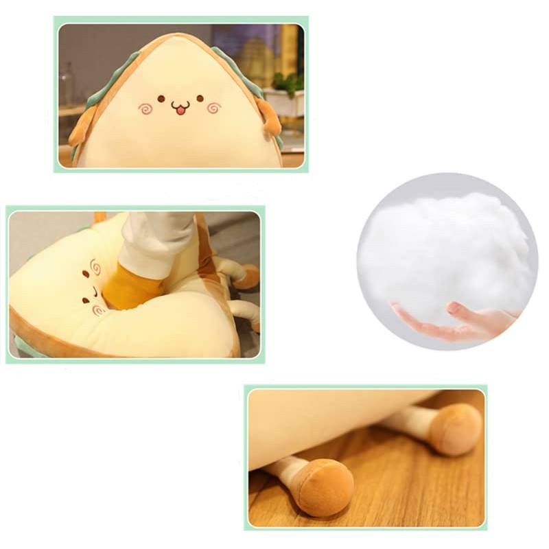 JOSON Sandwich Bread Pillow Dual-Purpose Pillow Cushion, Suitable for Sofa,